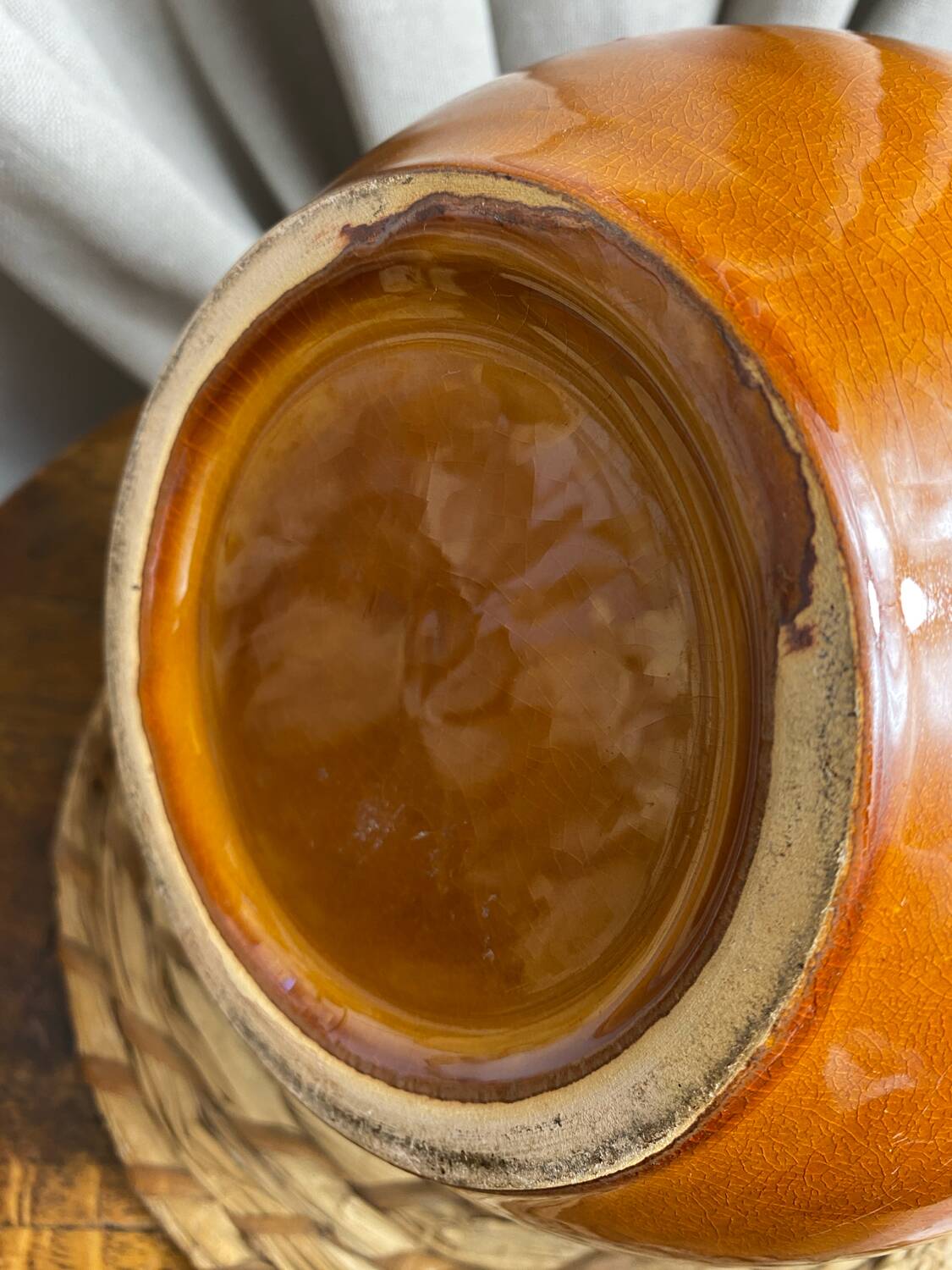 Glazed ceramic salad bowl