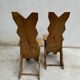 Paire chaises pin brutaliste