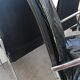 Set of 4 armchairs with chrome base and leather vintage design 1980
