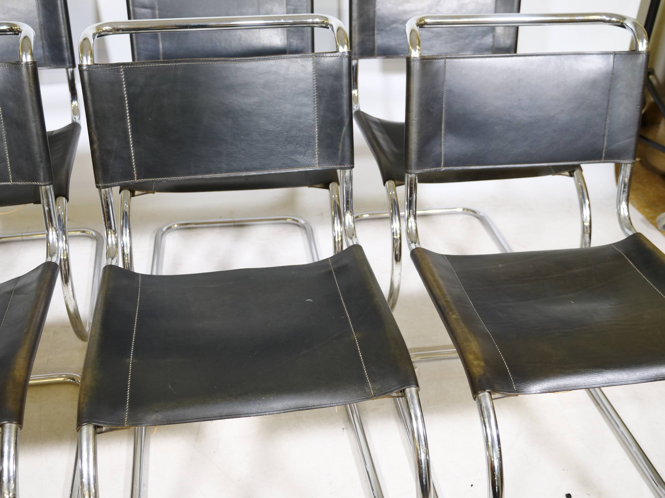 Bauhaus Cantilever Chairs by Mies van der Rohe for Thonet, Set of 6, 1970s