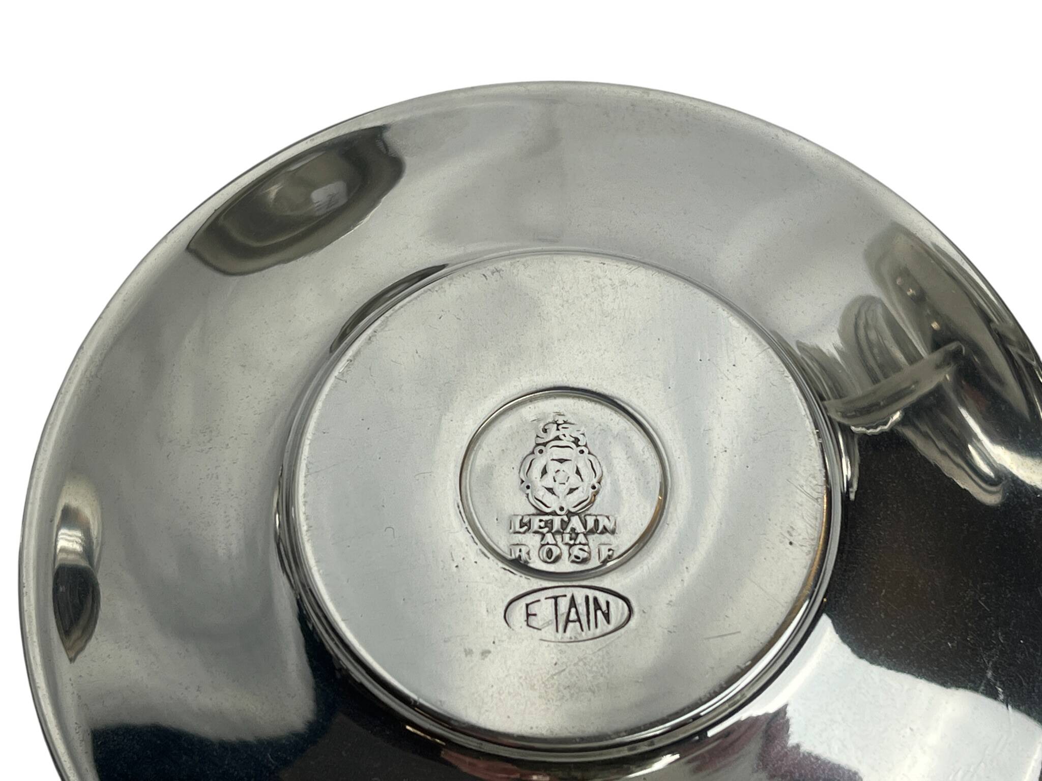 Service à café égoïste sur plateau métal argenté vers 1960