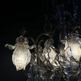19th Century Cage Chandelier in Crystal and Gilded Bronze (Good Quality)