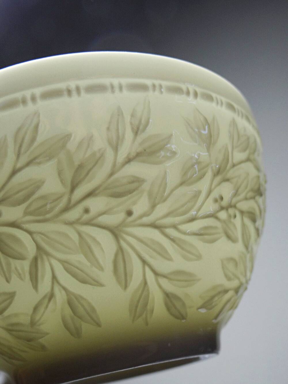 Set of 6 Bernardaud Limoges Louvre model white porcelain cups.