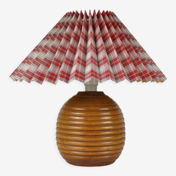 Lampe boule en bois 1970