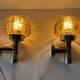Rare pair of blown glass and chrome wall lights by Doria, 1960s, Germany.