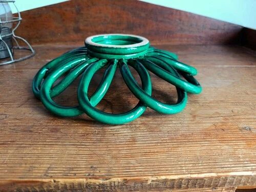 Bowl / Fruit bowl - Accolay ceramic - emerald green - vintage 1960s