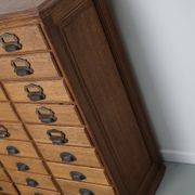 Antique French oak filing / apothecary cabinet by Chouanard, ca 1910