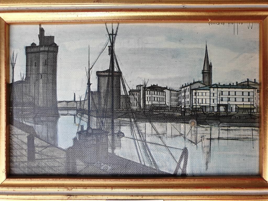 Vintage reproduction Bernard Buffet La Rochelle, the 3 towers