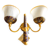 Applique double neuve ( Le Porcellane Florence ) Porcelaine & Or