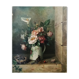 Painting in ancient oil on canvas Still Life (Bouquet), Ecole Française 19th
