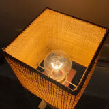 Scandinavian lamp in teak and rope years 60-70