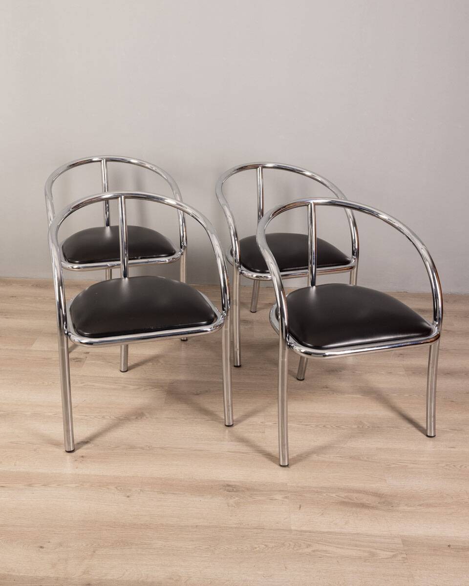 Set of 4 vintage chairs from the 70s tripodi italian design
