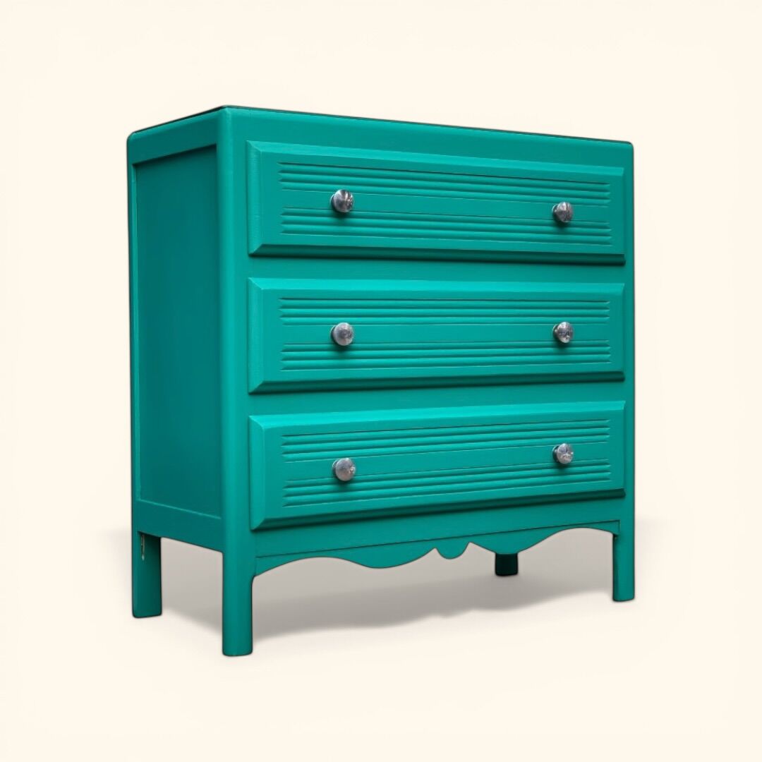 Commode art déco vert émeraude