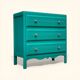 Art Deco emerald green chest of drawers