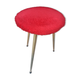 Tripod stool "moumoutte" red, vintage 70s