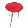 Tabouret tripode "moumoutte" rouge, vintage 70s