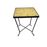 Mini vintage yellow plant table / mosaic side table
