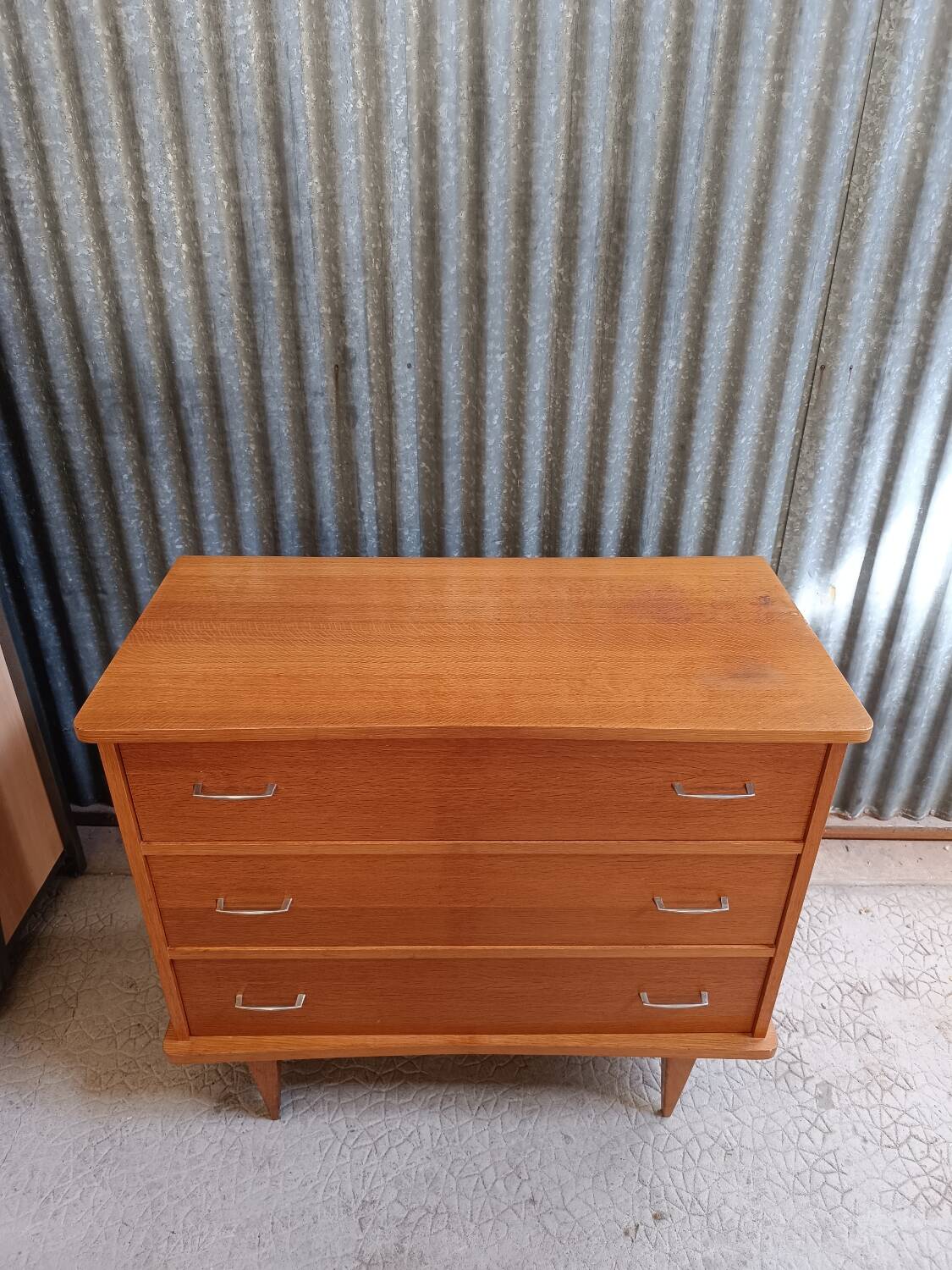 Scandinavian chest of drawers with compass feet