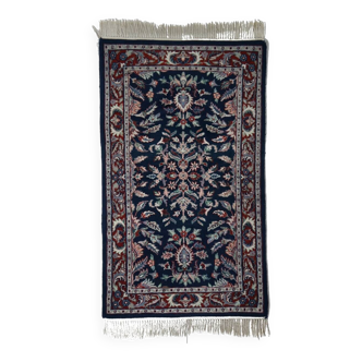 Beautifully Colored Blue Oriental Rug with Floral Pattern, 150 x 90 cm