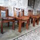 Set of 6 varnished pine chairs