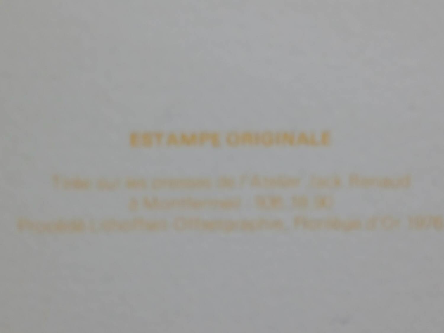 Lithographie Hans Hartung 1976 - Atelier Jack Renaud (Tirage 300 ex)