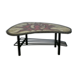 Enamelled lava coffee table, Jean Jaffeux, free form