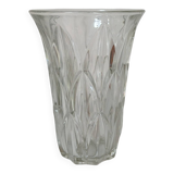 Glass vase, "leaves" pattern