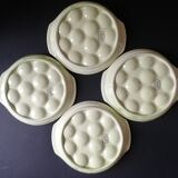 4 plates with gien porcelain snails