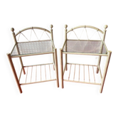 Set of two antique bedside tables.