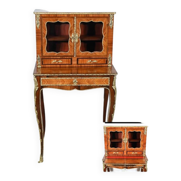 Petit Bonheur du Jour en Bois de Rose, style Louis XV – Milieu XIXe