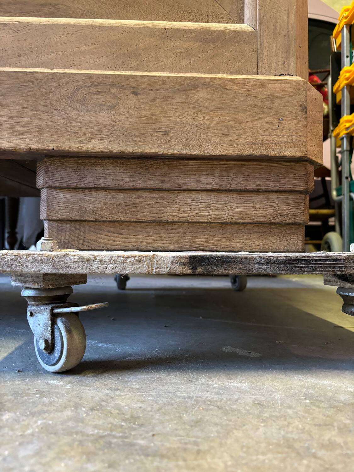 Art Deco raw wood sideboard
