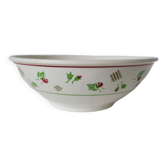 Digoin Sarreguemines pink and green salad bowl 1940