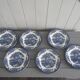 Set of 9 myott meakin england blue dessert plates