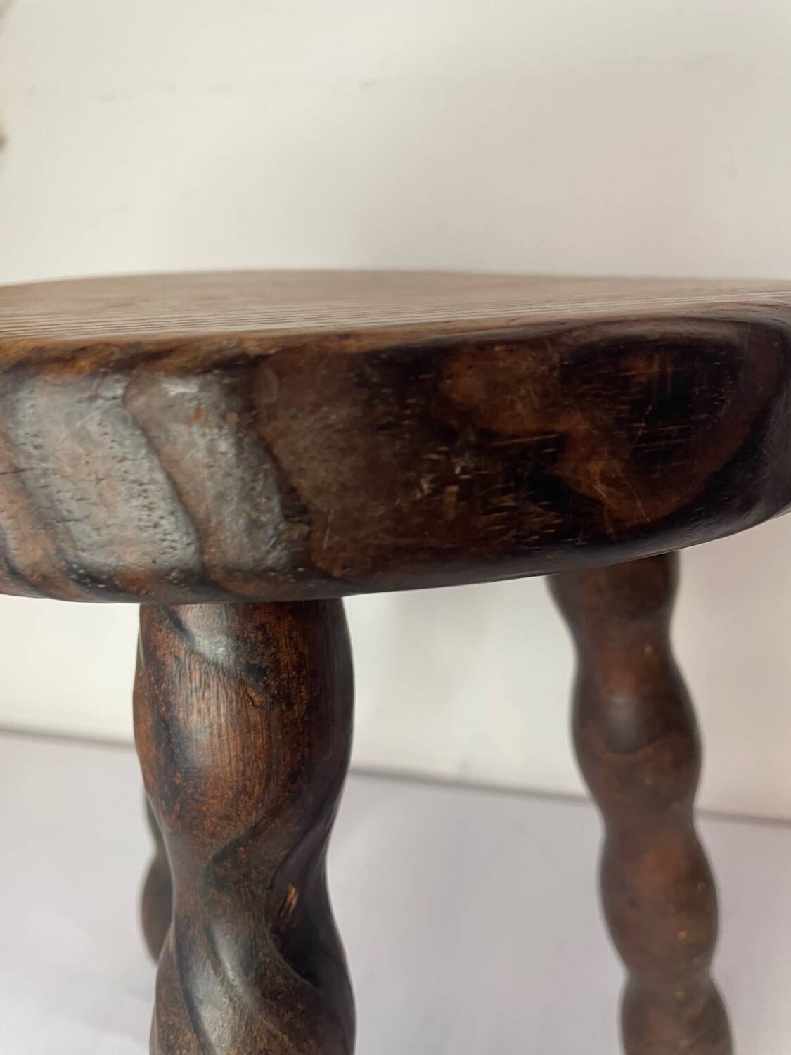 Brutalist wooden stool