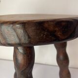 Brutalist wooden stool