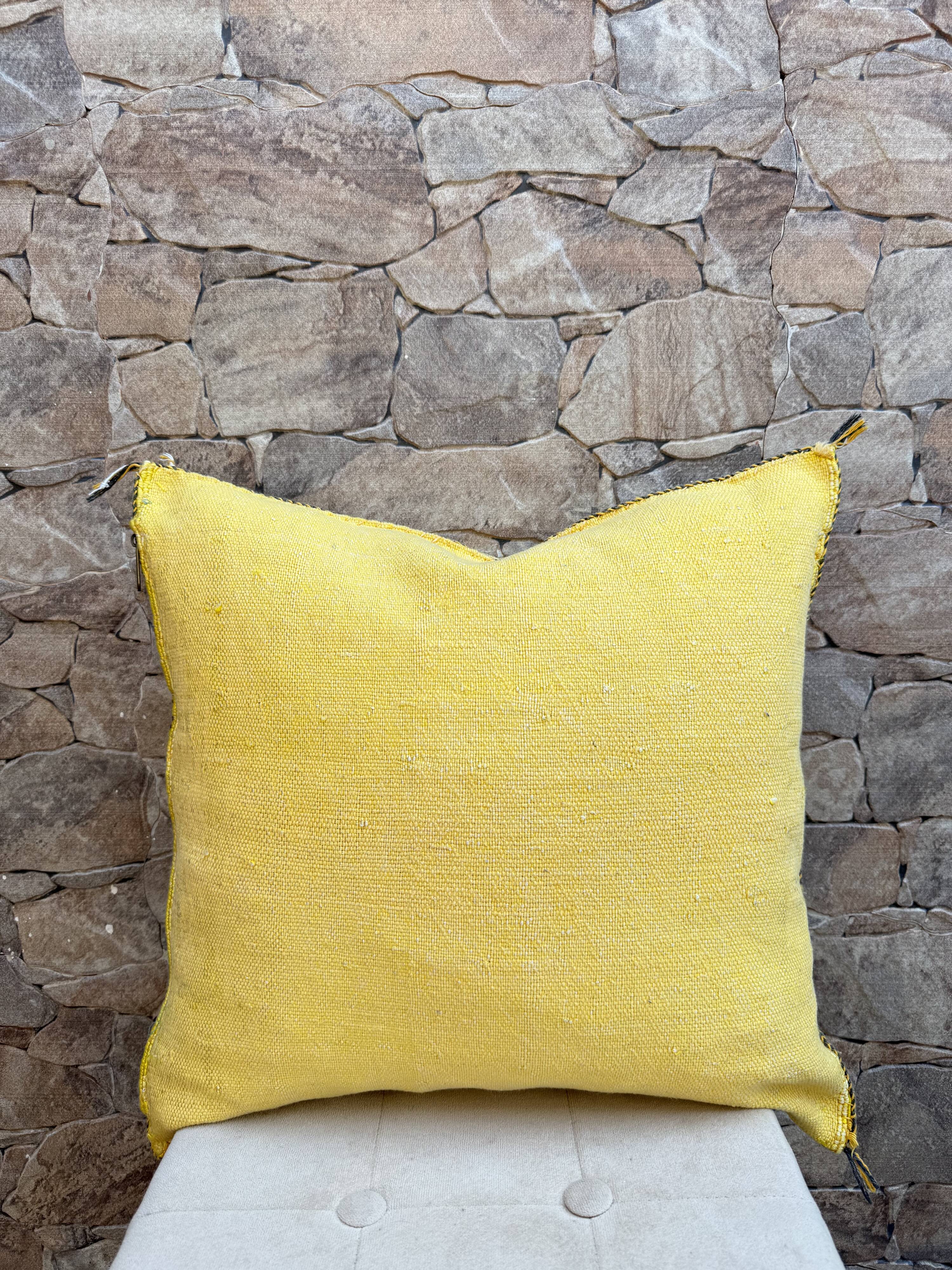 Silk cushion cover with Moroccan cactus pattern – Handmade Sabra cushion