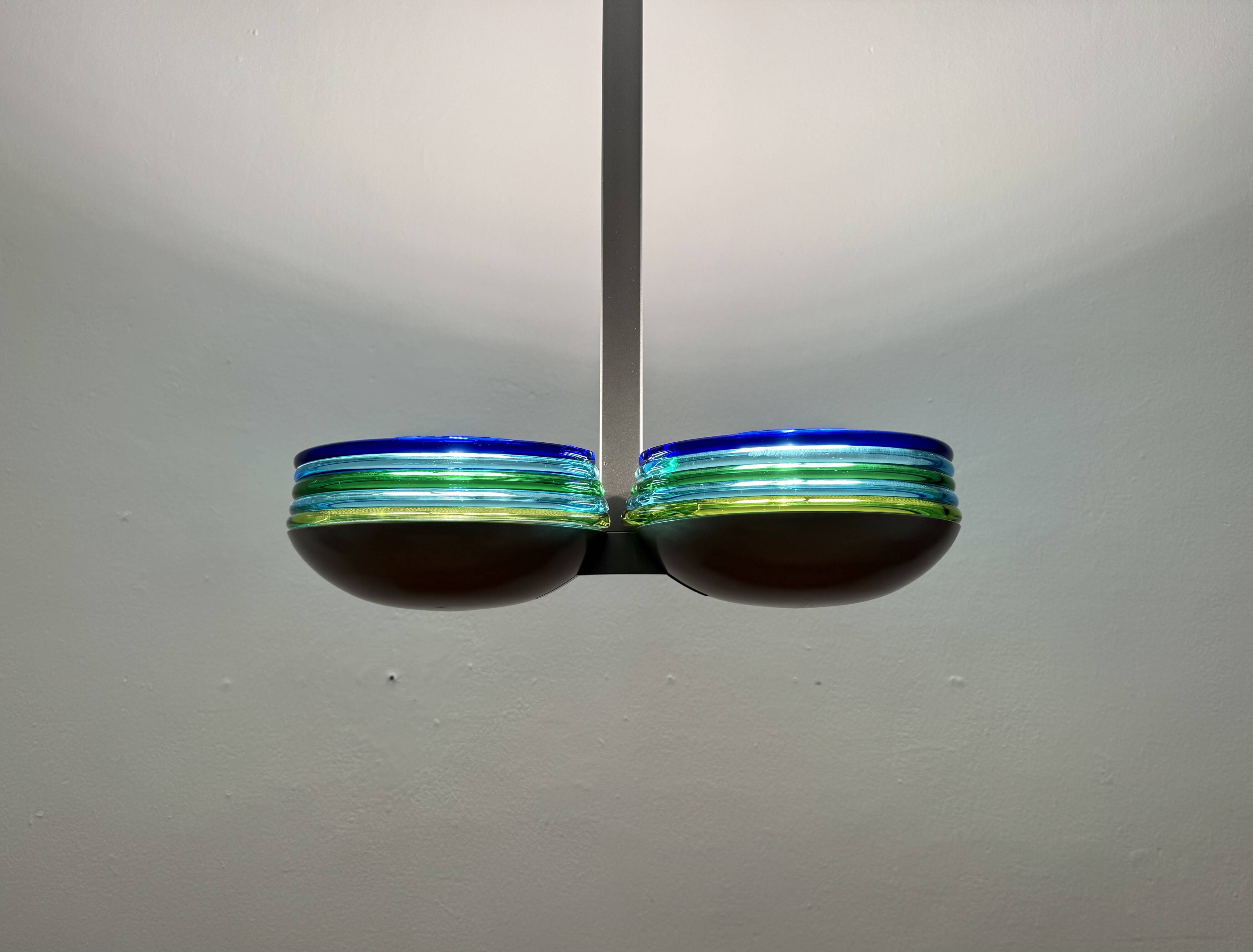 Murano Glass Pendant Lamp by Roberto Pamio for Leucos