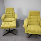 Mid-century Pair of Armchairs Stool by Morávek a Munzar, 1968s, czsk