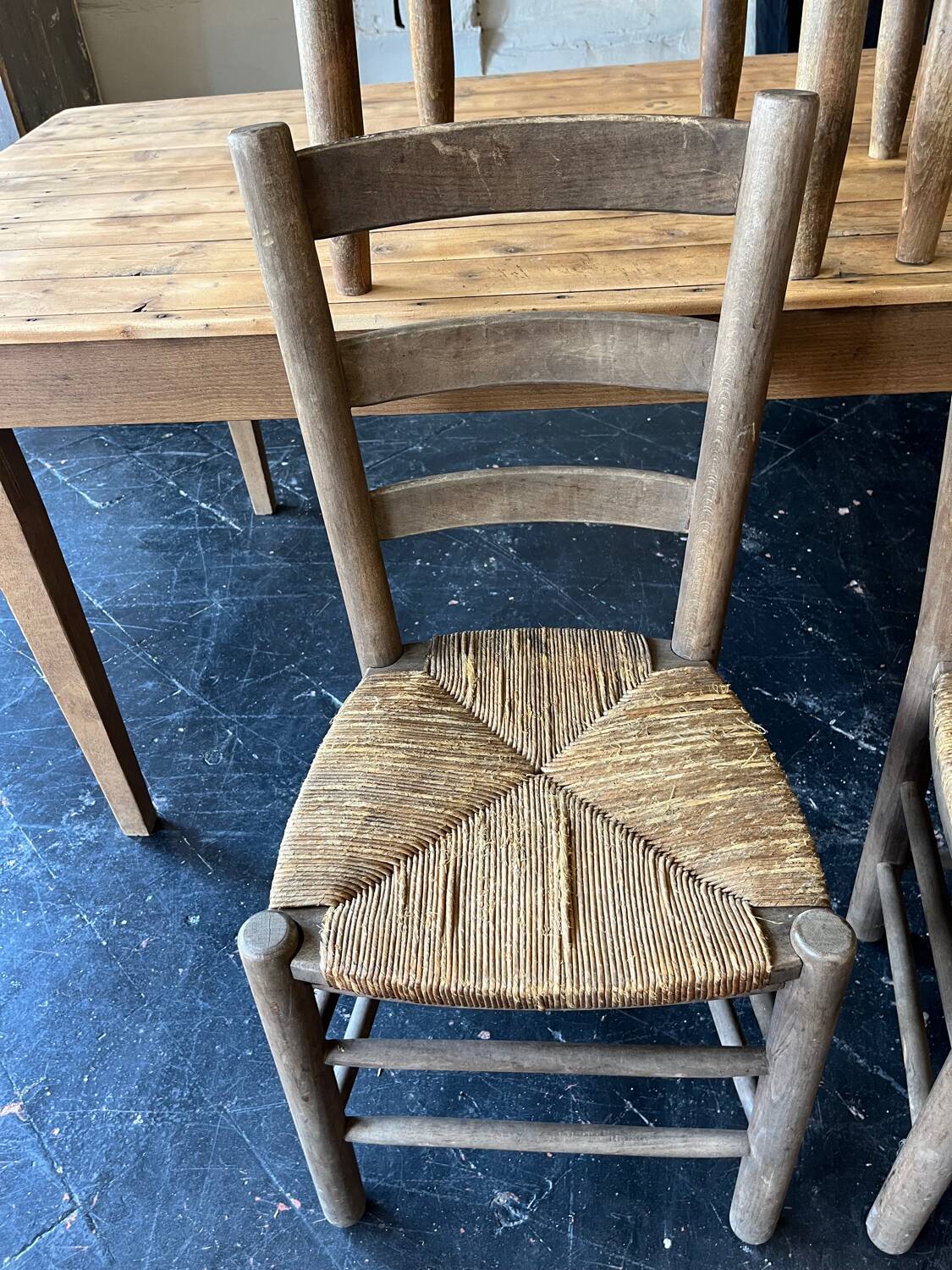 Lot of 6 straw chairs from the end of the 19th century