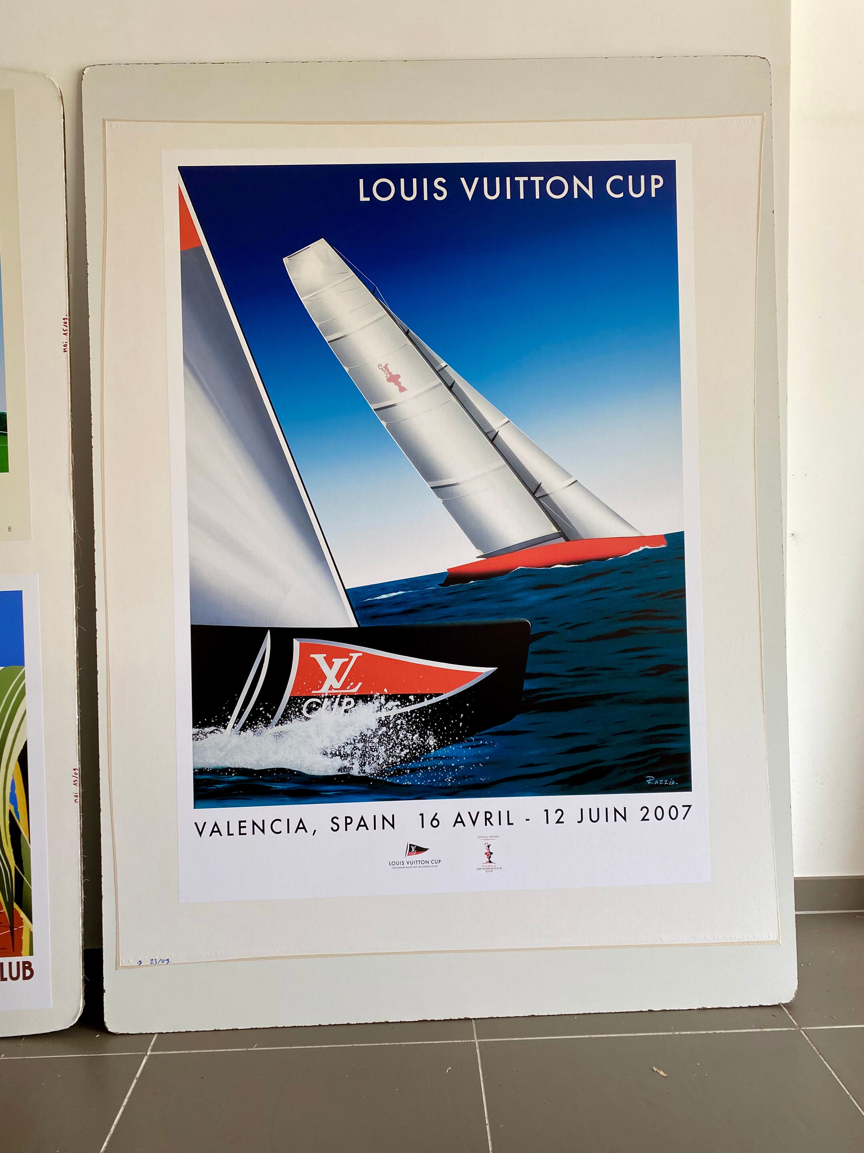 Poster Razzia Louis Vuitton cup Valencia 2007 - Signed by the artist - Large Format - On linen