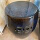 Varnished ceramic pouf chinese style blue tones interior or exterior