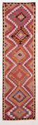 3x12 Pink Orange Vintage Kilim Runner Rug 105x377Cm SK 34621