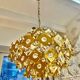 Brutalist Palwa crystal and gilt chandelier, 1960s
