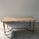 Elegant travertine coffee table with brass base, 1970s
