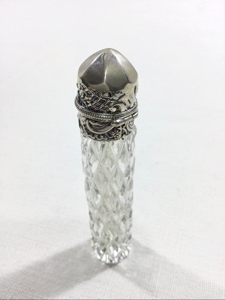 Crystal and silver salt bottle