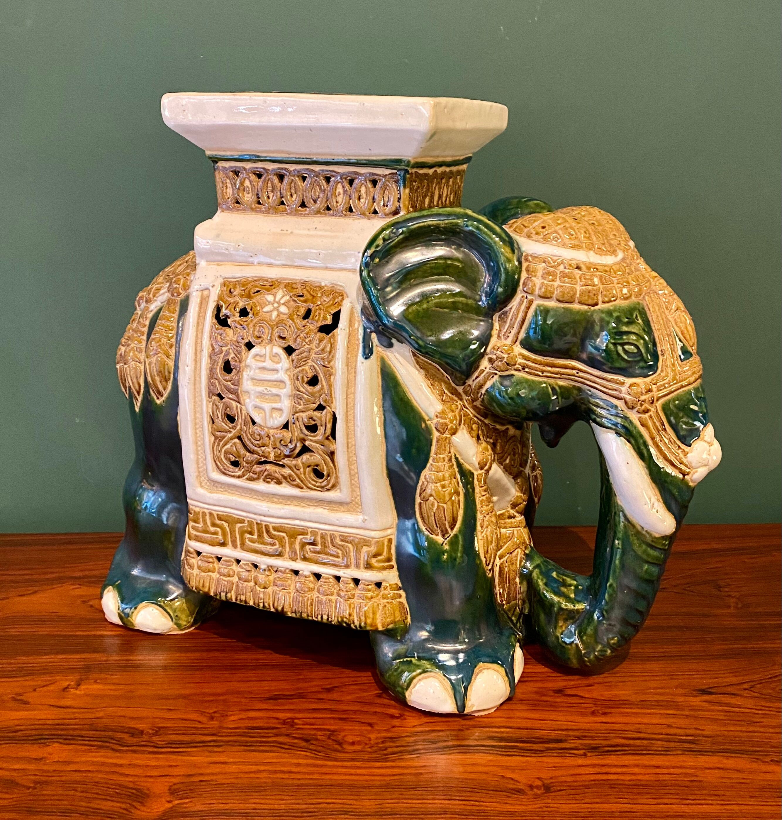 Vintage elephant plant holder
