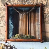 19th-century French chinoiserie-style mirror with a bamboo frame