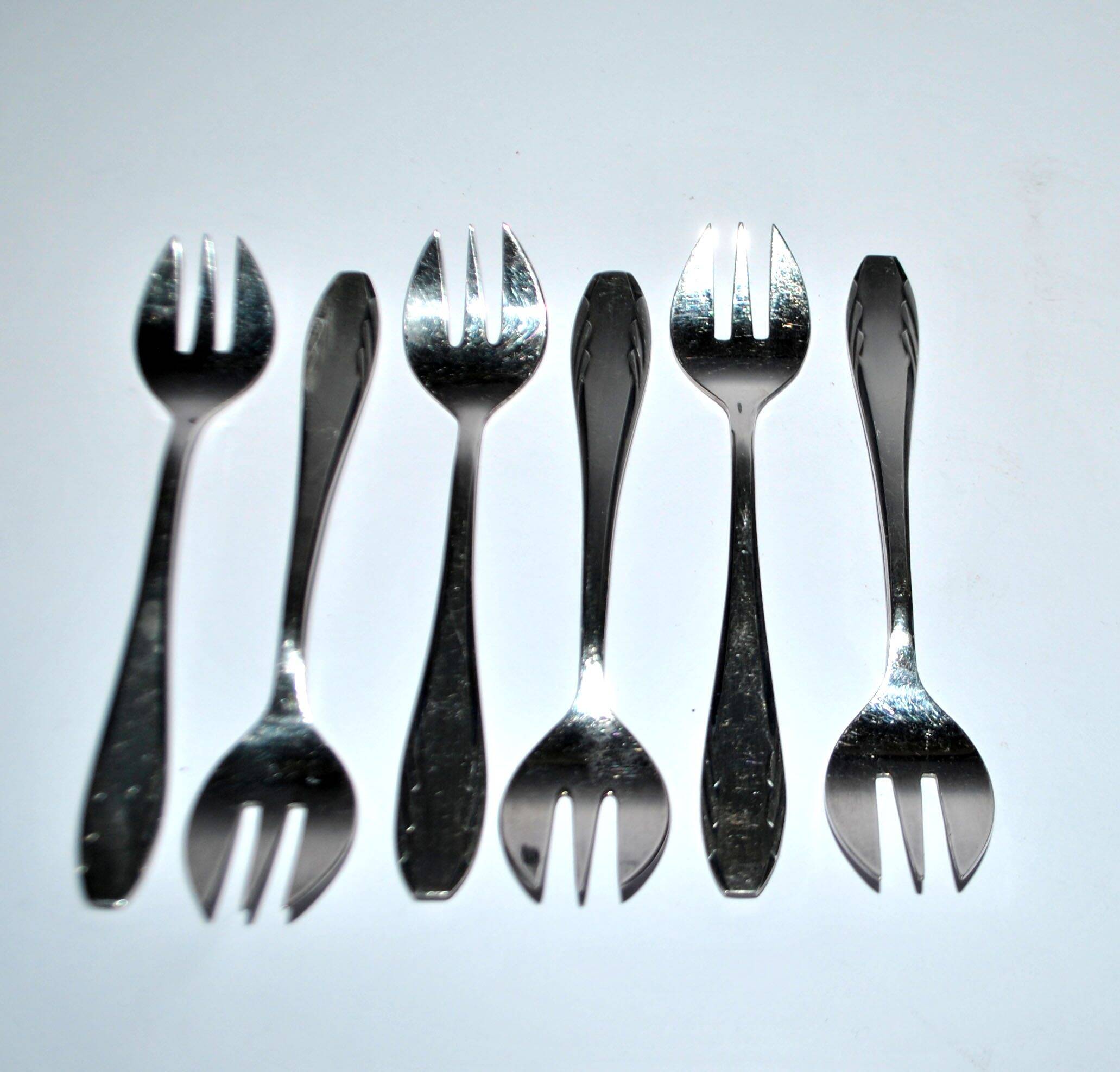 Gulden set of 6 art deco dessert forks in silver-plated metal 13 cm alsace