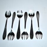Gulden set of 6 art deco dessert forks in silver-plated metal 13 cm alsace