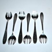 Gulden set of 6 art deco dessert forks in silver-plated metal 13 cm alsace